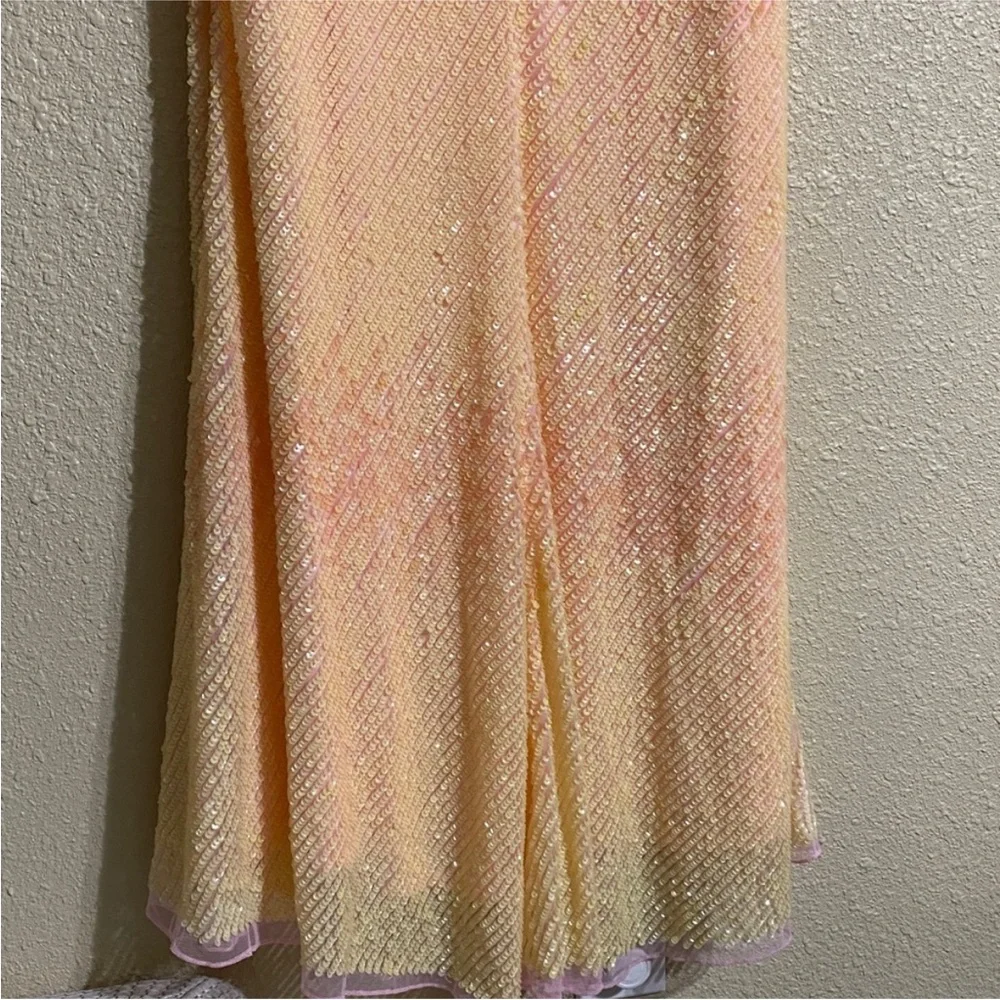 SOLD Mac Duggal 5763 Sunset Ombre Pink Sequin Open Back Maxi Gown Dress Size 8 - Picture 15 of 16